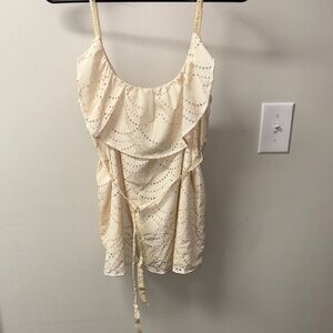 Daytrip Cream Ruffled Tie Front Camisole